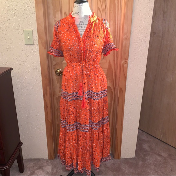 Free People Rare Feeling Orange Maxi Dress - Picture 2 of 16